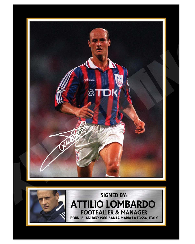 ATTILIO LOMBARDO 2 Limited Edition Football Player Signed Print - Football