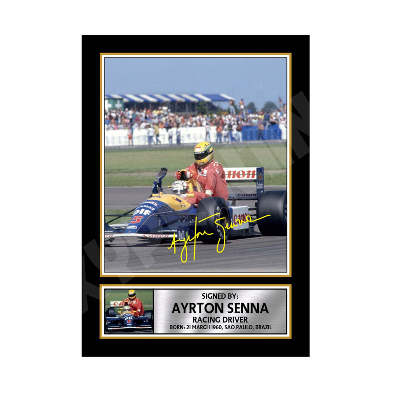 AYRTON SENNA HITCHING 2 Limited Edition Formula 1 Player Signed Print Formula 1