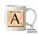 Initial "A" Your Name Scrabble Mug