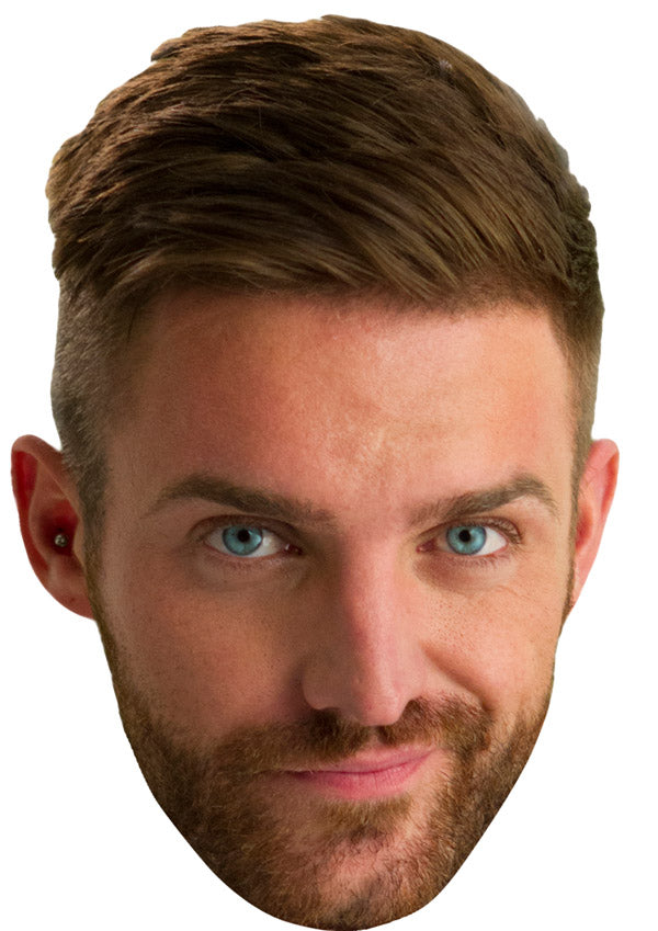 AARON CHALMERS JB - Geordie Shore Fancy Dress Cardboard Celebrity Party Face Mask