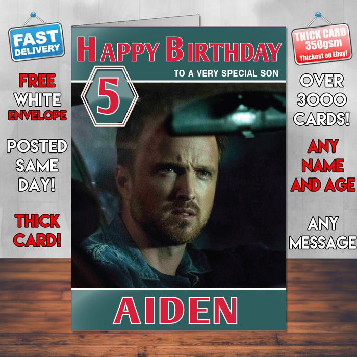 Aaron Paul In The Path Theme Style Personalised Kids Inspired Movie Birthday Card (SA)