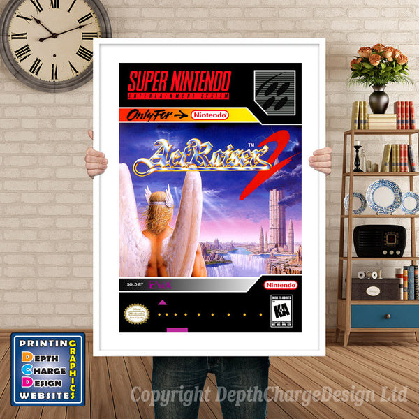 Actraiser 2 Super Nintendo Game Inspired Theme Retro Gaming Poster
