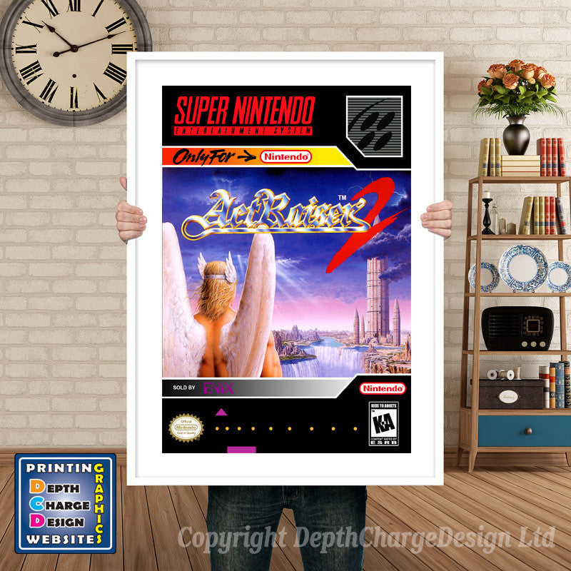 Actraiser 2 Super Nintendo GAME INSPIRED THEME Retro Gaming Poster A4 A3 A2 Or A1