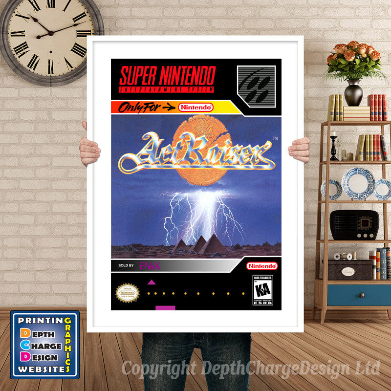 Actraiser Super Nintendo GAME INSPIRED THEME Retro Gaming Poster A4 A3 A2 Or A1