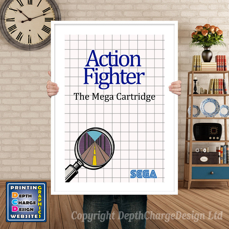 Action Fighter EU Inspired Retro Gaming Poster A4 A3 A2 Or A1