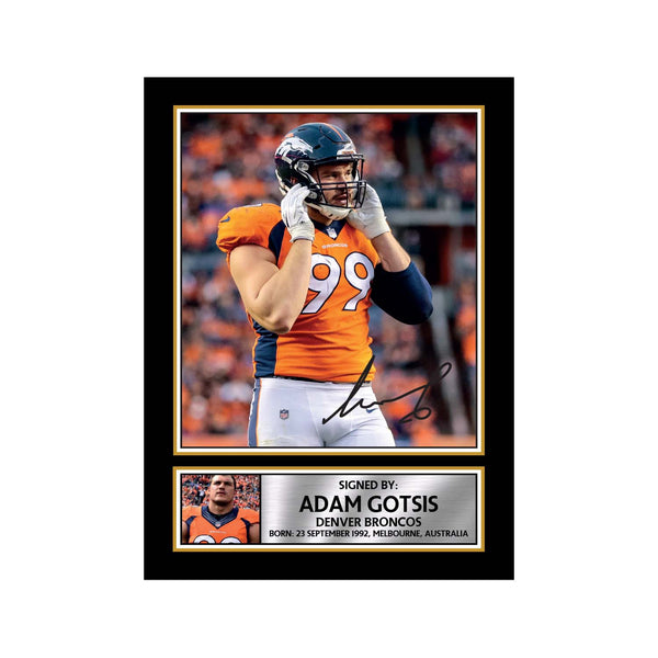 Adam Gotsis American Football Printed Signature Print – Reproduction Print