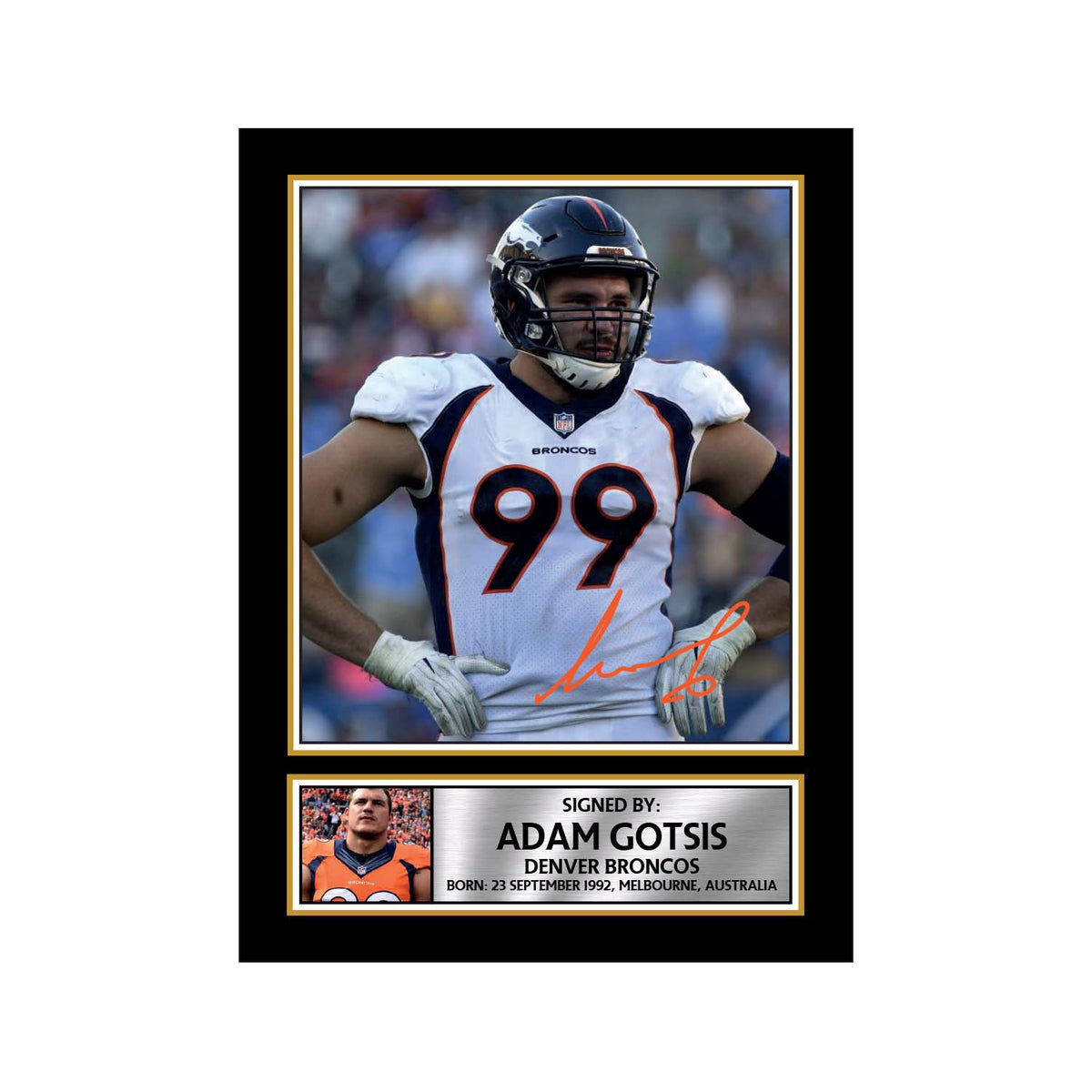 Adam Gotsis 2 American Football Printed Signature Print – A1 Print Only