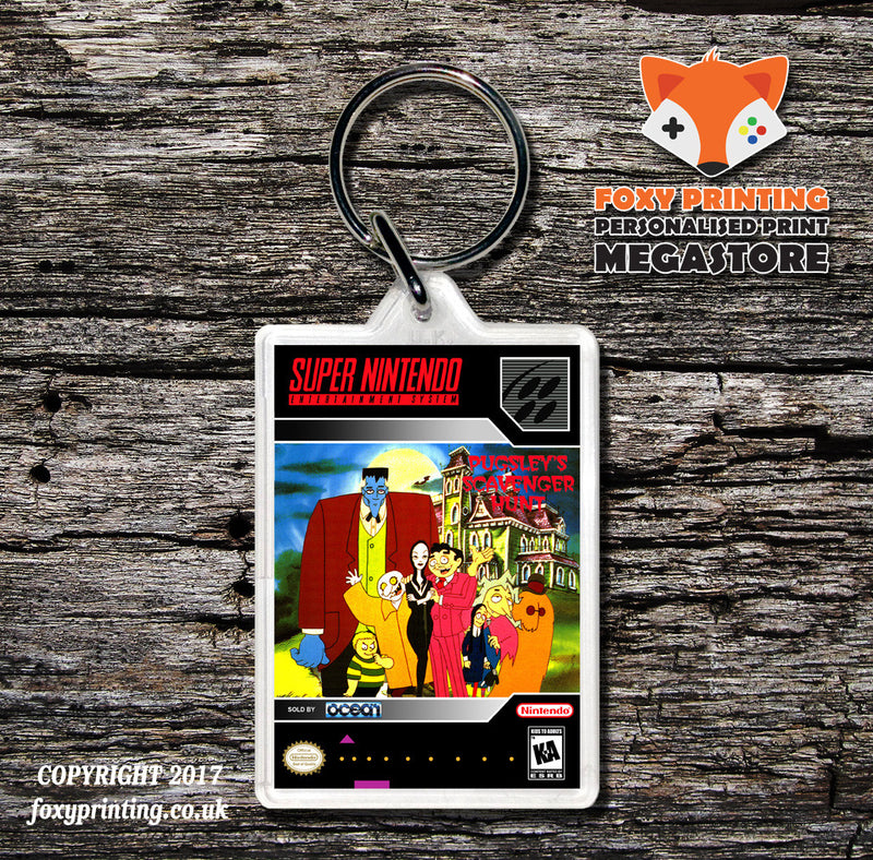 Addam's Family Pugsley's Scavenger Hunt Game Inspired Retro Gaming Keyring
