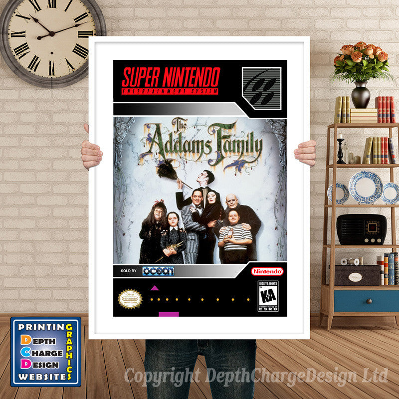 Addam's Family Super Nintendo GAME INSPIRED THEME Retro Gaming Poster A4 A3 A2 Or A1