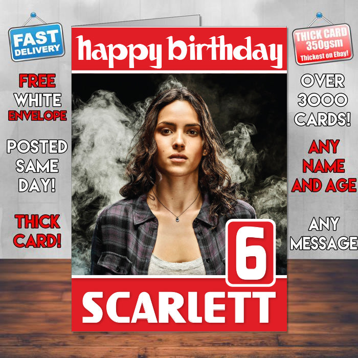 Adria Arjona Emerald City Theme Style Personalised Kids Inspired Movie Birthday Card (SA)