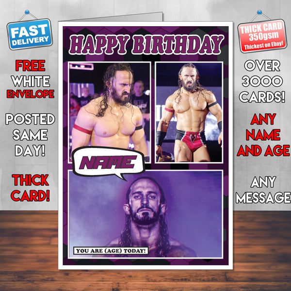 Adrian Neville KE Inspired Style Personalised Wrestling WWE Birthday Card