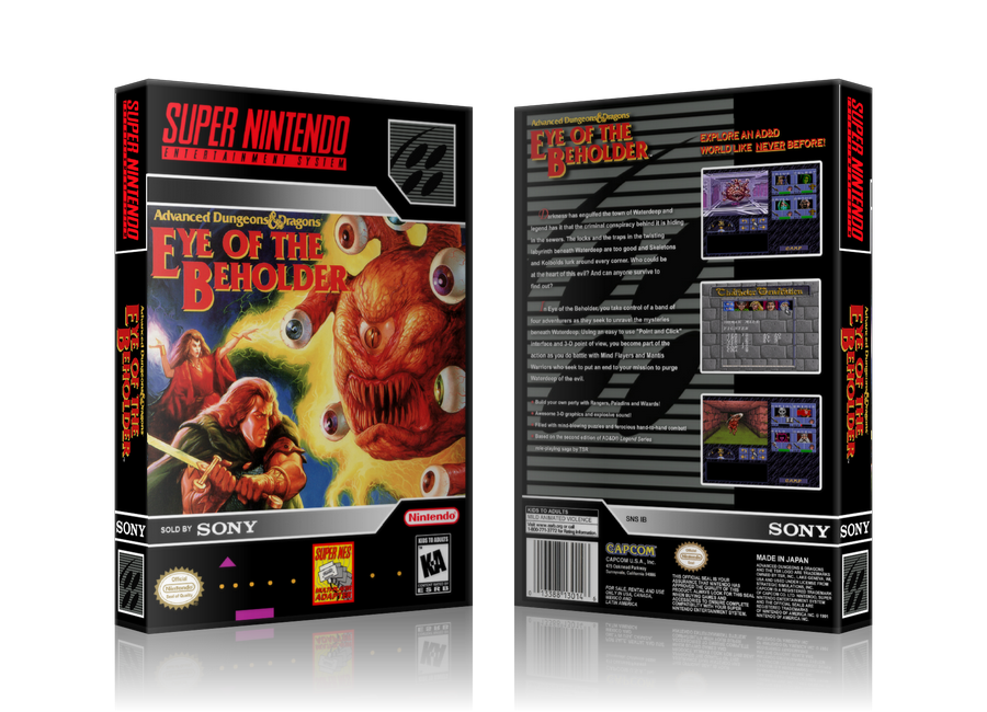 Advanced Dungeons And Dragons Eye Of The Beholder Replacement Nintendo SNES Game Case Or – SNES Replacement Game case product