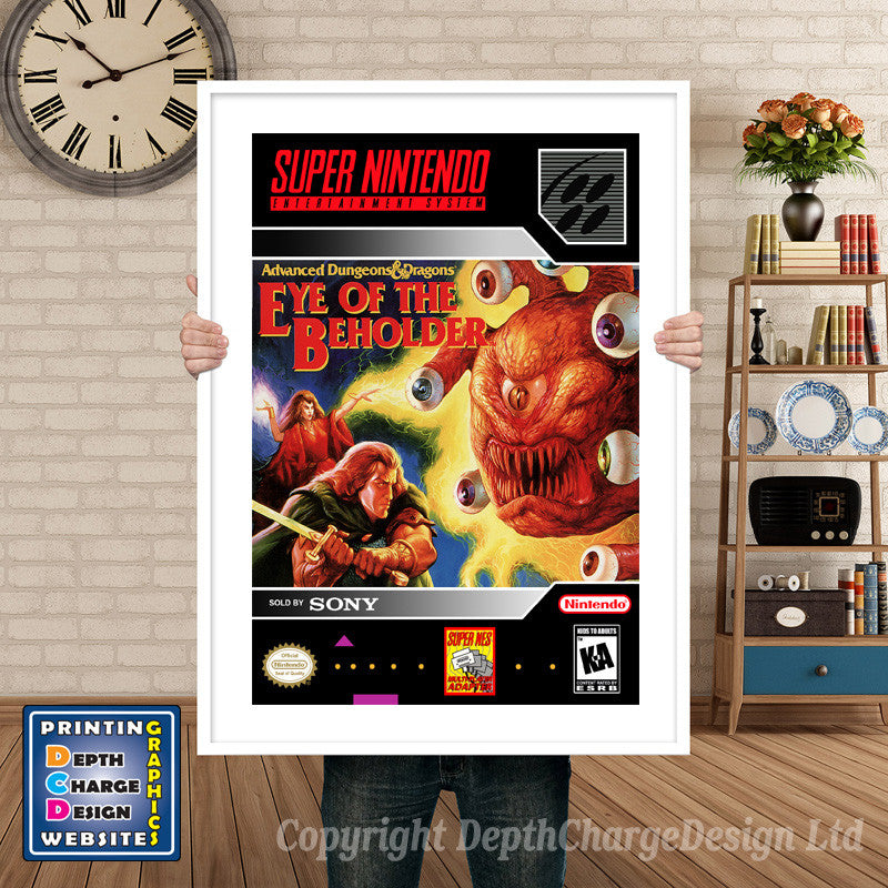 Advanced Dungeons And Dragons Eye Of The Beholder Super Nintendo GAME INSPIRED THEME Retro Gaming Poster A4 A3 A2 Or A1