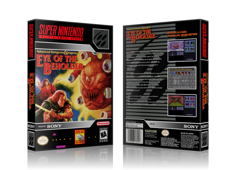 Advanced Dungeons And Dragons Eye Of The Beholder (1) Replacement Nintendo SNES Game Case Or Cover