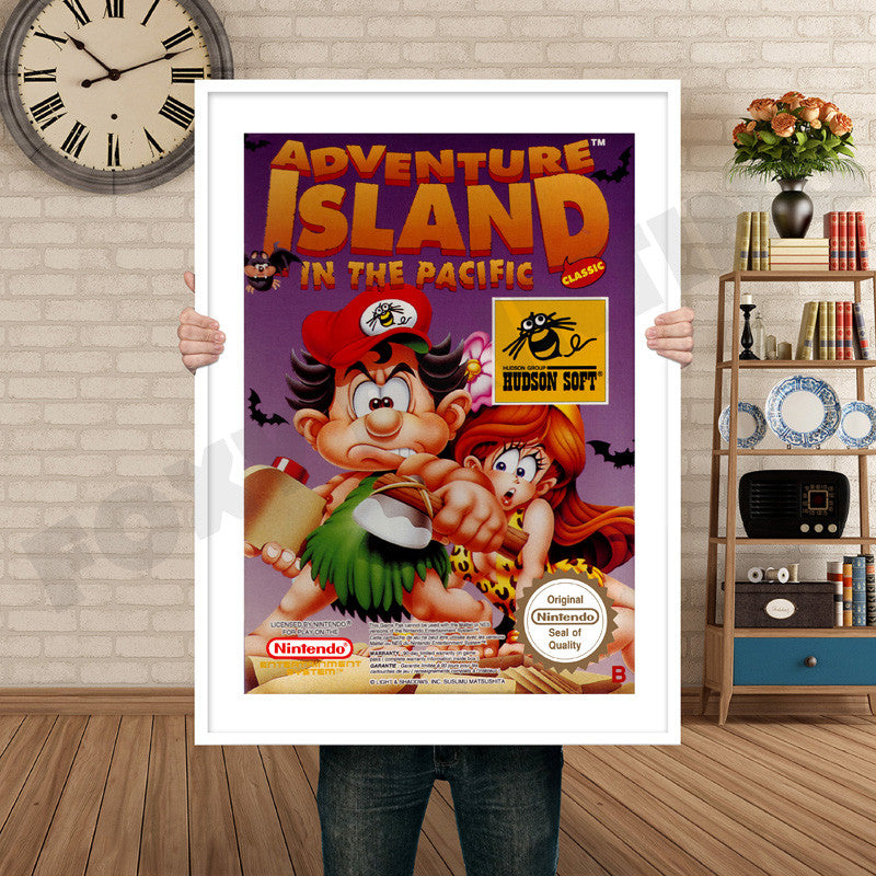 Adventure Island Eu Retro GAME INSPIRED THEME Nintendo NES Gaming A4 A3 A2 Or A1 Poster Art 661