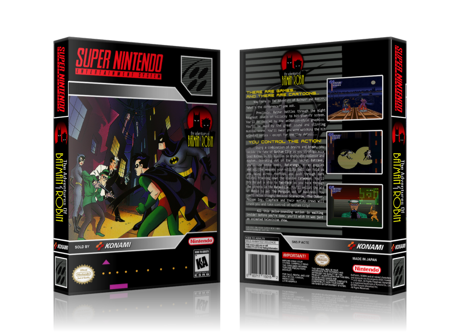 Adventures Of Batman And Robin Replacement Nintendo SNES Game Case Or Cover – SNES Replacement Game case product image 1
