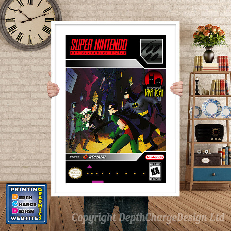 Adventures Of Batman And Robin Super Nintendo GAME INSPIRED THEME Retro Gaming Poster A4 A3 A2 Or A1