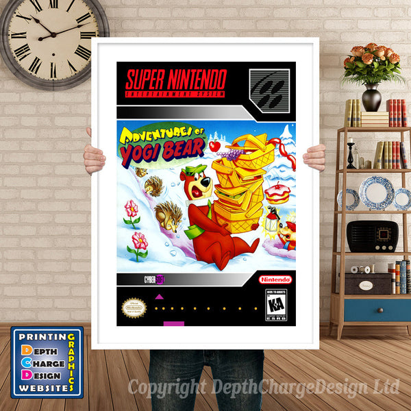 Adventures of Yogi Bear Super Nintendo Game Inspired Theme Retro Gaming Poster