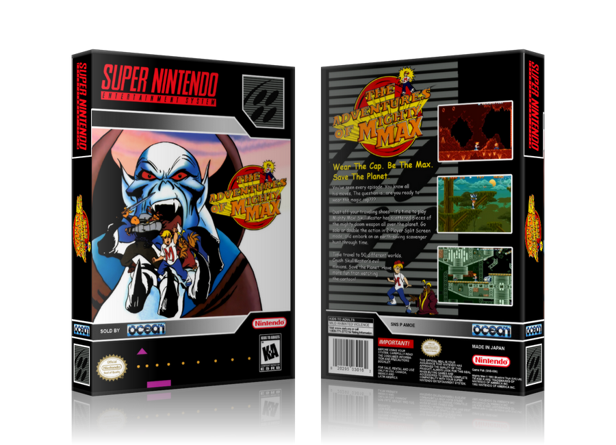 Advnetures Of Mighty Max Replacement Nintendo SNES Game Case Or Cover – SNES Replacement Game case product image 1