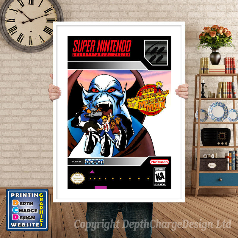 Advnetures Of Mighty Max Super Nintendo GAME INSPIRED THEME Retro Gaming Poster A4 A3 A2 Or A1