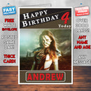 Personalised Aela The Huntress Inspired Style Game Kids Inspired Birthday Card (SA)