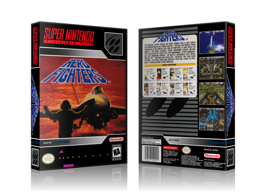 Aero Fighters Replacement Nintendo SNES Game Case Or Cover – SNES Replacement Game case product image 1