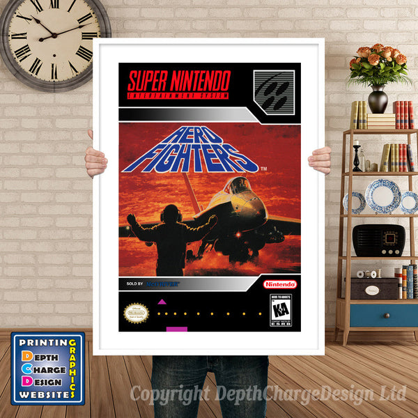 Aero Fighters Super Nintendo Game Inspired Theme Retro Gaming Poster