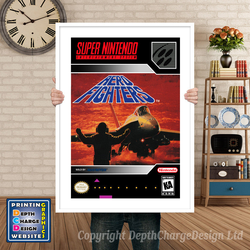 Aero Fighters Super Nintendo GAME INSPIRED THEME Retro Gaming Poster A4 A3 A2 Or A1