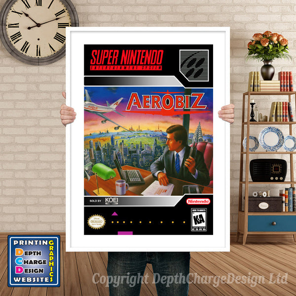 Aerobiz Super Nintendo Game Inspired Theme Retro Gaming Poster
