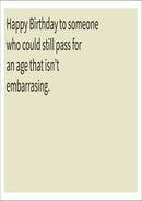 Age Not Embarassing INSPIRED Adult Personalised Birthday Card Birthday Card