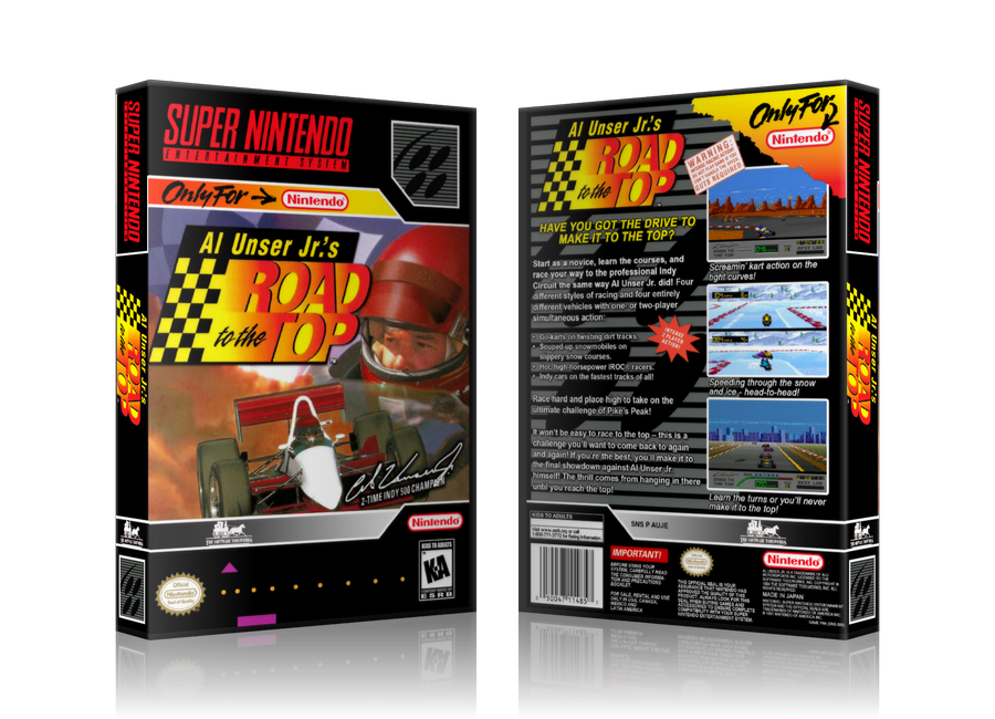 Al Unser Jr Road To The Top Replacement Nintendo SNES Game Case Or Cover – SNES Replacement Game case product image 1