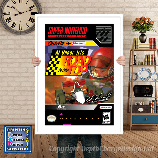 Al Unser Jr Road to the Top Super Nintendo Game Inspired Theme Retro Gaming