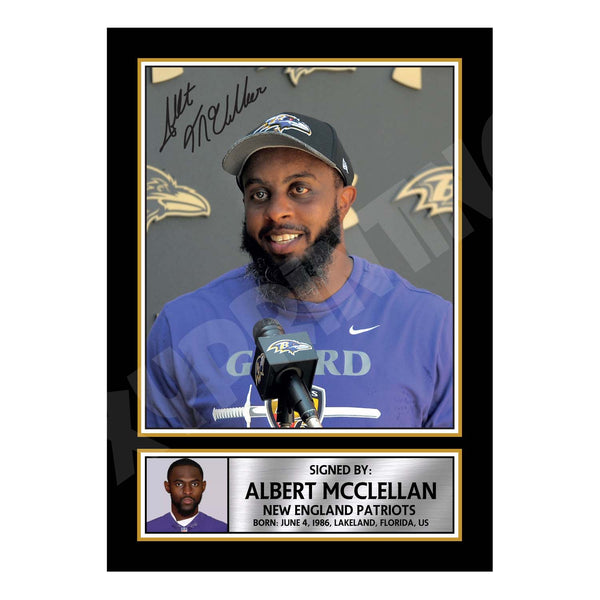 Albert McClellan 2 American Football Printed Signature Print – Reproduction Print