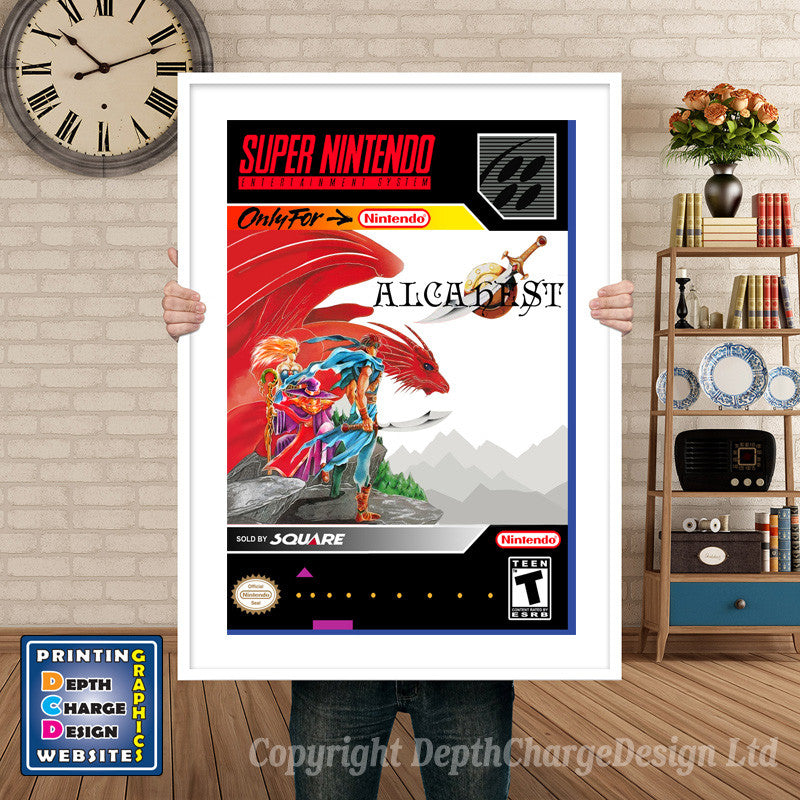 Alcahest Super Nintendo GAME INSPIRED THEME Retro Gaming Poster A4 A3 A2 Or A1