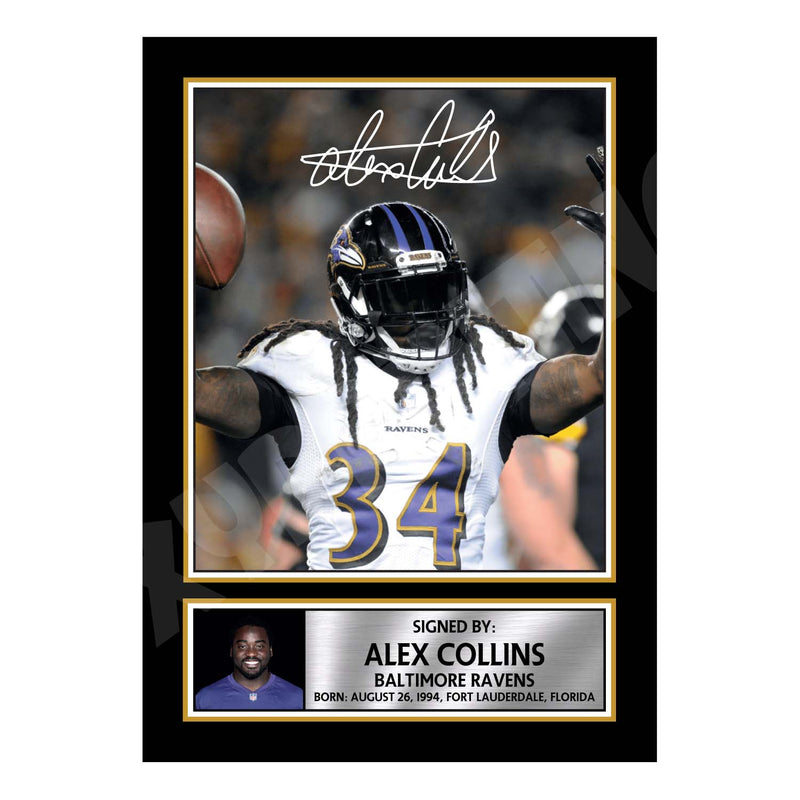Alex Collins 1 Limited Edition Football Signed Print - American Footballer