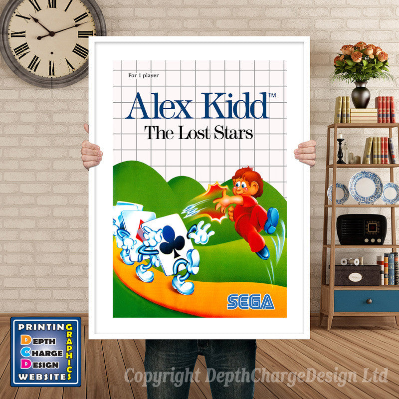 Alex Kidd Lost Stars Inspired Retro Gaming Poster A4 A3 A2 Or A1