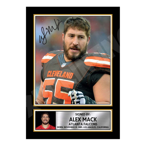 Alex Mack 1 American Football Printed Signature Print – Reproduction Print