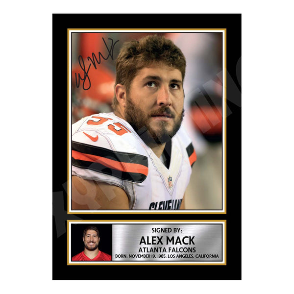Alex Mack 2 American Football Printed Signature Print – Reproduction Print