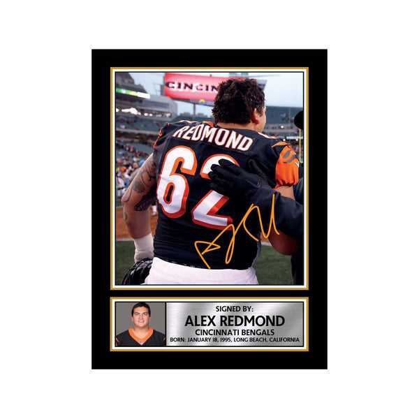 Alex Redmond 2 American Football Printed Signature Print – Reproduction Print