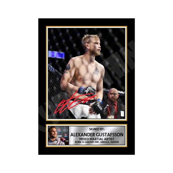 Alexander Gustafsson 2 MMA Wrestler Printed Signature Print – MMA Wrestling