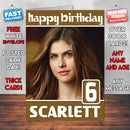 Alexandra Daddario Theme Style Personalised Kids Inspired Movie Birthday Card (SA)