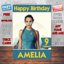 Alicia Vikander Theme Style Personalised Kids Inspired Movie Birthday Card (SA)