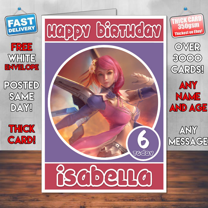 Alisa Bosconovitch Tekken Inspired Style Game Kids Inspired Birthday Card (SA)