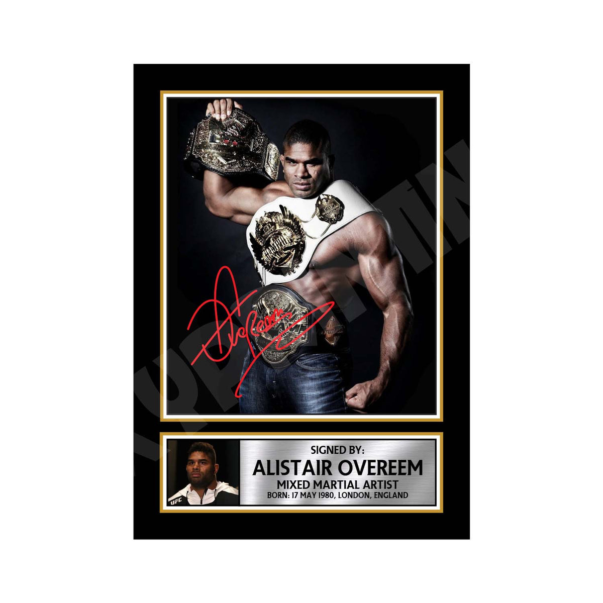 Alistair Overeem 2 MMA Wrestler Printed Signature Print – A1 Print Only
