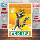 All Hail King Julien 1 Style Theme Personalised Kidshows Birthday Card (SA)