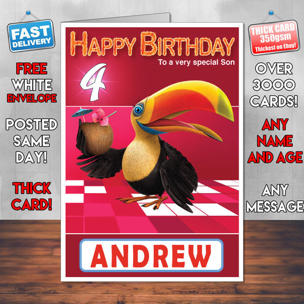 All Hail King Julien 2 Style Theme Personalised Kidshows Birthday Card (SA)