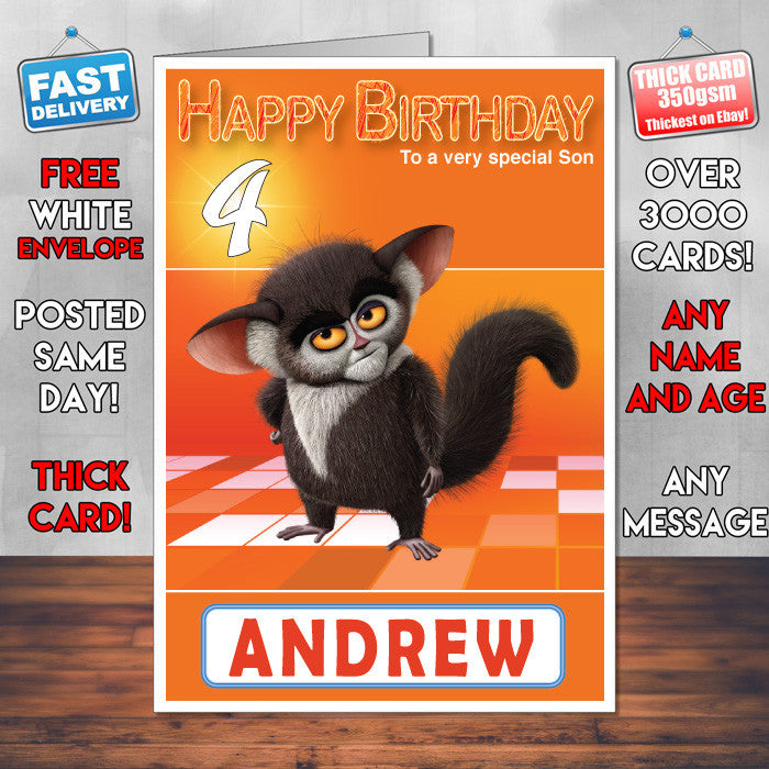 All Hail King Julien 6 Style Theme Personalised Kidshows Birthday Card (SA)