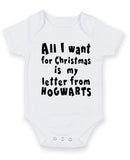 All I Want From Christmas Personalised Baby Boy Girl Unisex Short Sleeve Bodysuit