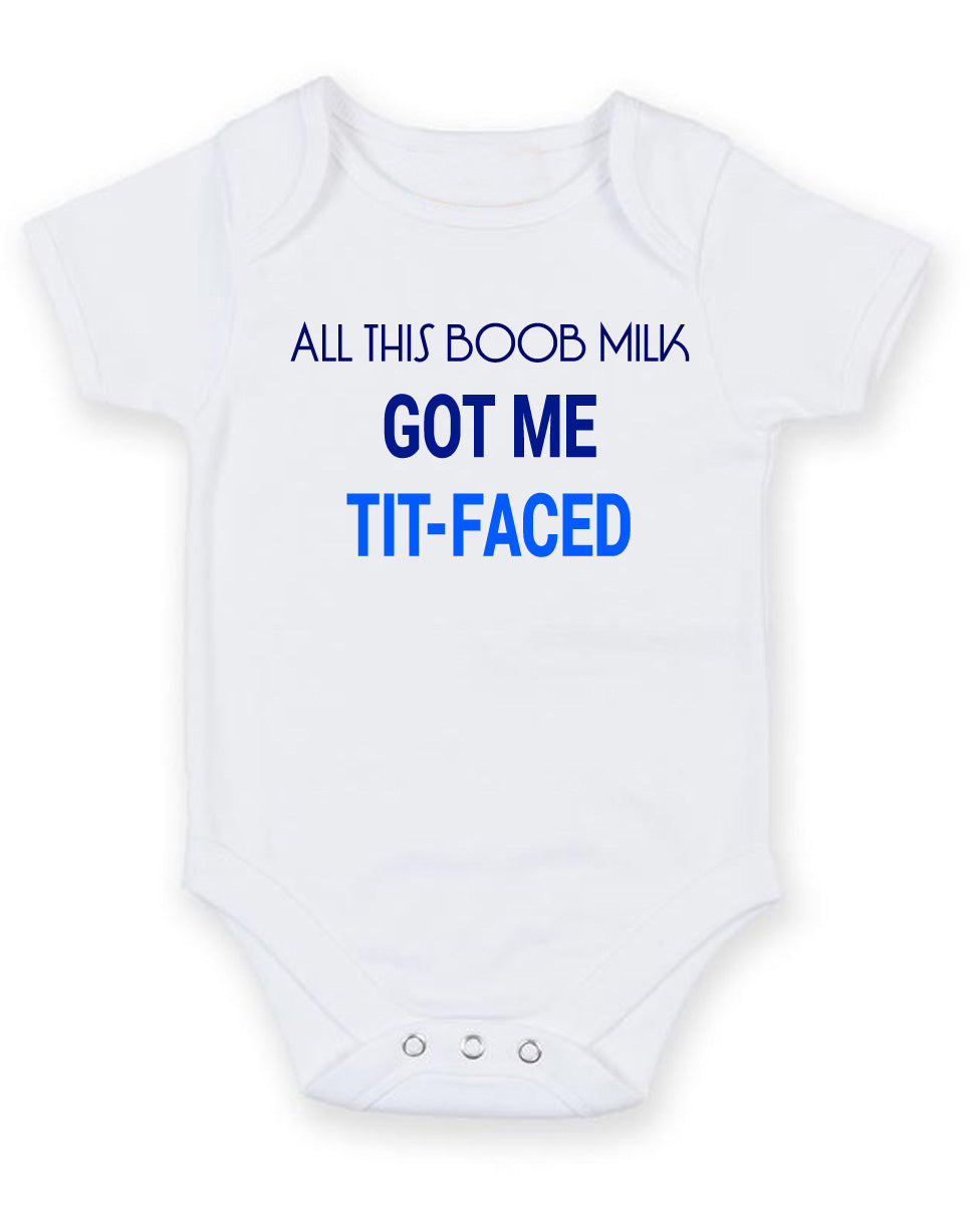 All This Boob Milk Personalised Baby Boy Girl Unisex Short Sleeve Bodysuit
