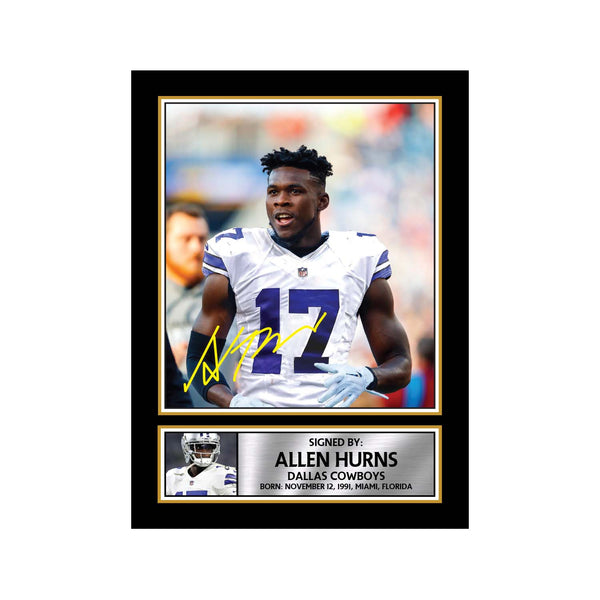 Allen Hurns American Football Printed Signature Print – Reproduction Print